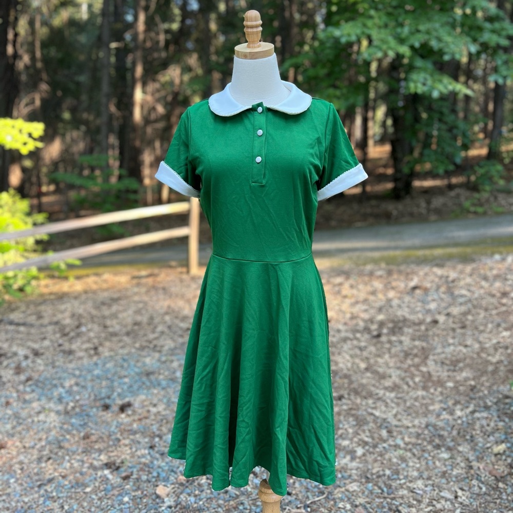 Unique Vintage Green Mod Dress